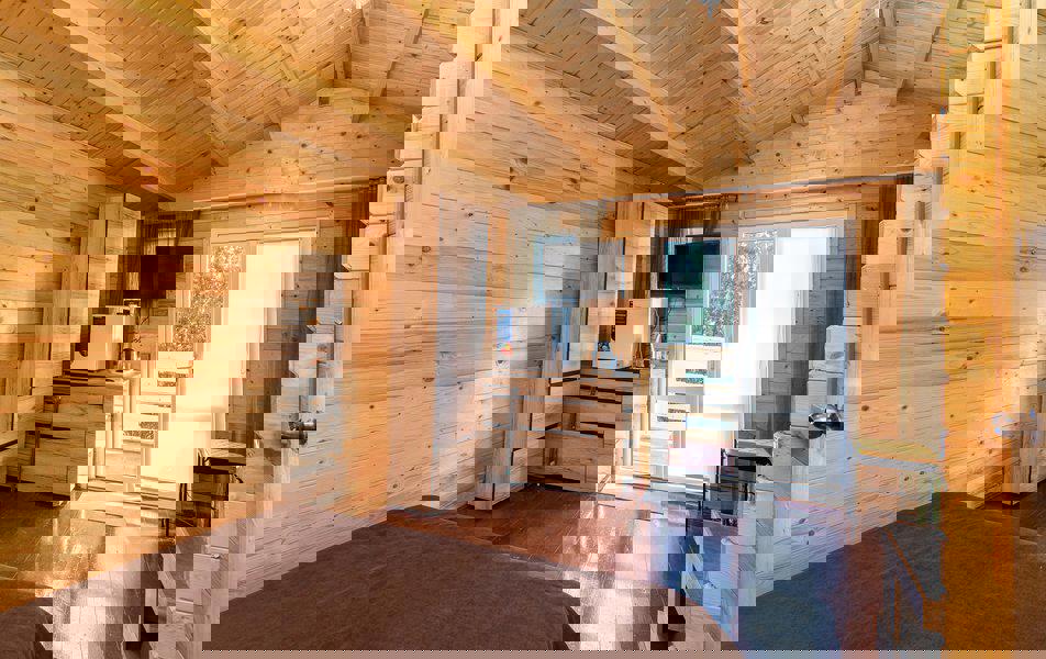 Отдых База отдыха Солнечный летний - Деревянный домик ПК 3-местный